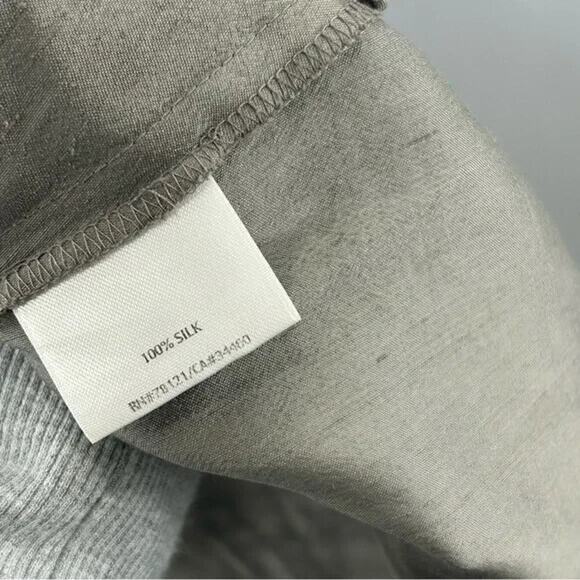 Eileen Fisher Silk grey button down dress with pockets - Picture 4 of 5